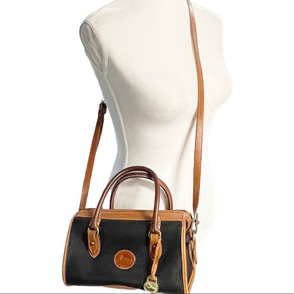Vintage Dooney & Burke- Black/Brown Leather Handbag w/ Shoulder Strap - Picture 2 of 12